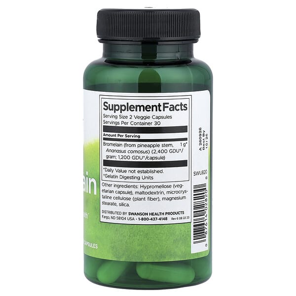 Alternative view of Swanson, Bromelain, 60 Veggie Capsules (500 mg per Capsule)
