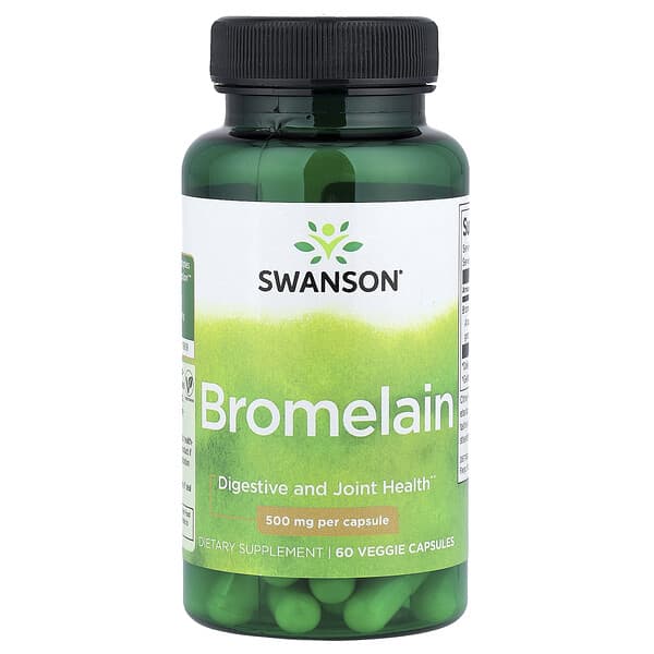 Swanson, Bromelain, 60 Veggie Capsules (500 mg per Capsule)