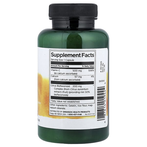Alternative view of Swanson, Buffered Vitamin C with Bioflavonoids, 100 Capsules