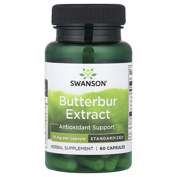 Swanson, Butterbur Extract, 75 mg, 60 Capsules