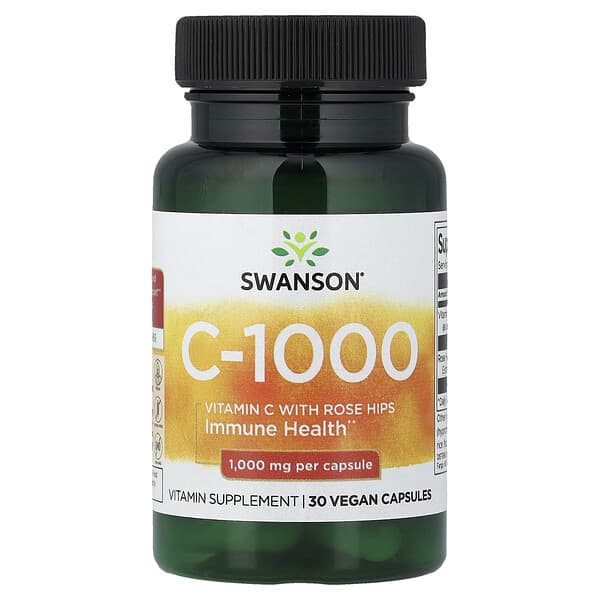 Swanson, C-1000 with Rose Hips, 30 Vegan Capsules