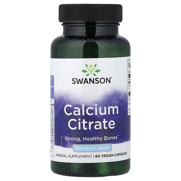 Swanson, Calcium Citrate, 200 mg, 60 Vegan Capsules