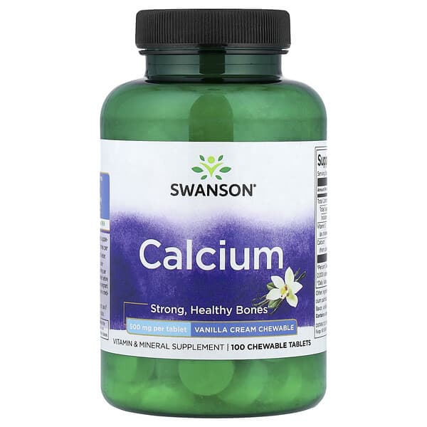 Swanson, Calcium, Vanilla Cream, 100 Chewable Tablets