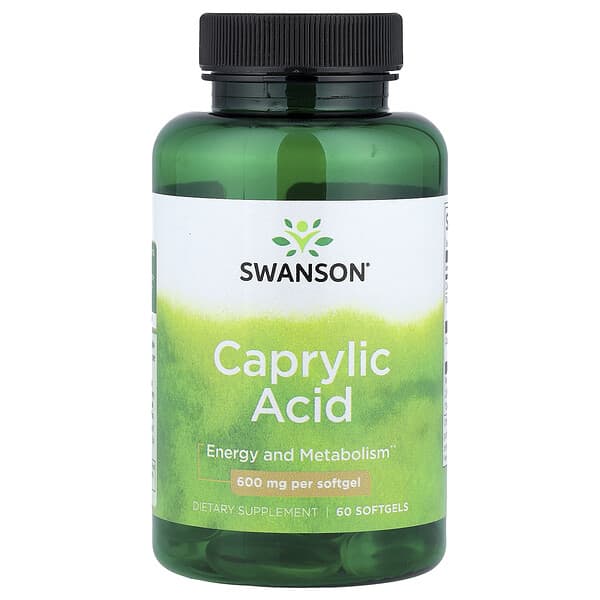 Swanson, Caprylic Acid, 600 mg, 60 Softgels