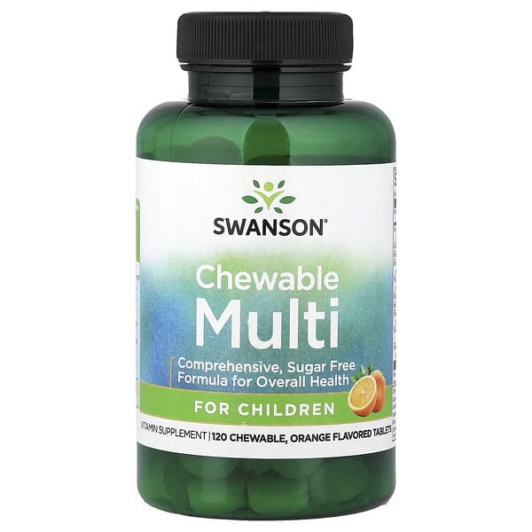 Swanson, Chewable Multi For Children, Orange, 120 Chewable Tablets