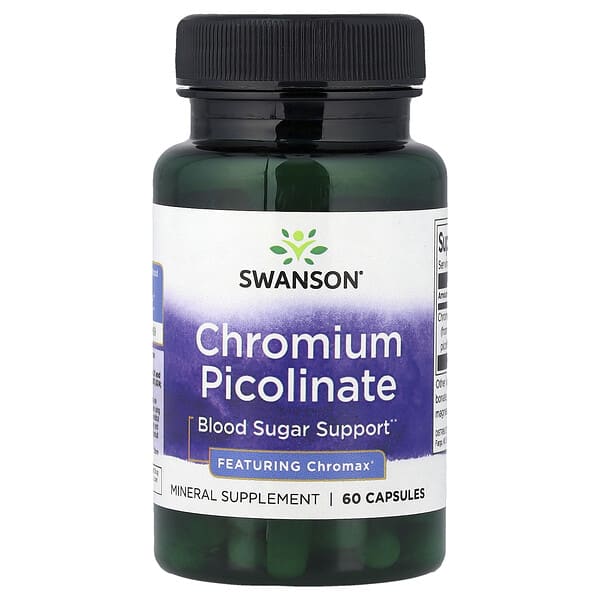 Swanson, Chromium Picolinate, 60 Capsules (200 mcg per Capsule)