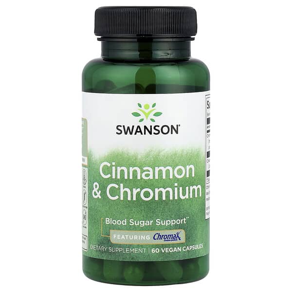 Swanson, Cinnamon & Chromium, 60 Vegan Capsules
