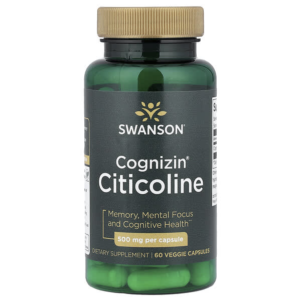Swanson, Cognizin® Citicoline, 60 Veggie Capsules (500 mg per Capsule)