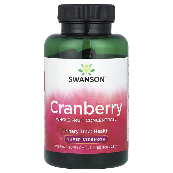 Swanson, Cranberry, Whole Fruit Concentrate, Super Strength, 60 Softgels 1 Swanson, Cranberry, Whole Fruit Concentrate, Super Strength, 60 Softgels