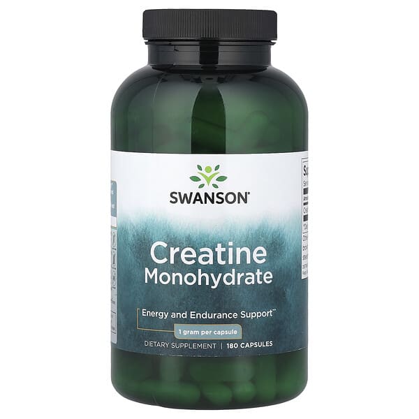 Swanson, Creatine Monohydrate, 1 g, 180 Capsules