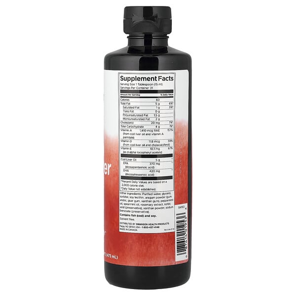 Alternative view of Swanson, Emulsified Cod Liver Oil, Mint, 16 fl oz (473 ml)