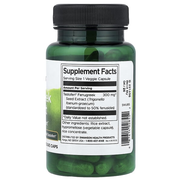 Alternative view of Swanson, Fenugreek Extract , 300 mg, 60 Veggie Caps