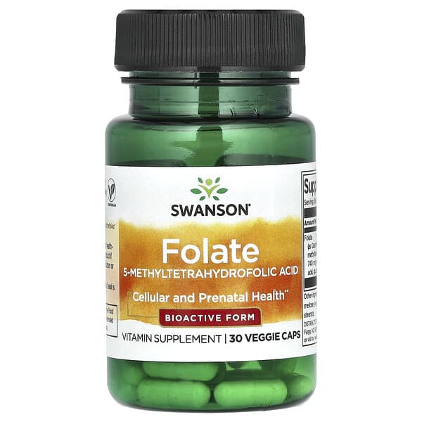 Swanson, Folate, 30 Veggie Caps (680 mcg DFE per Cap)