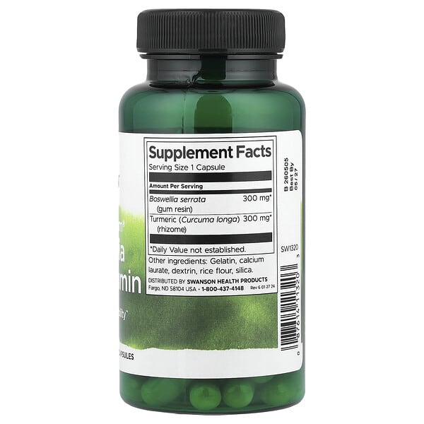 Alternative view of Swanson, Full Spectrum® Boswellia and Curcumin, 60 Capsules
