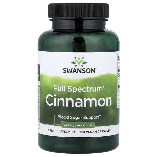 Swanson, Full Spectrum® Cinnamon, 180 Vegan Capsules (375 mg per Capsule)