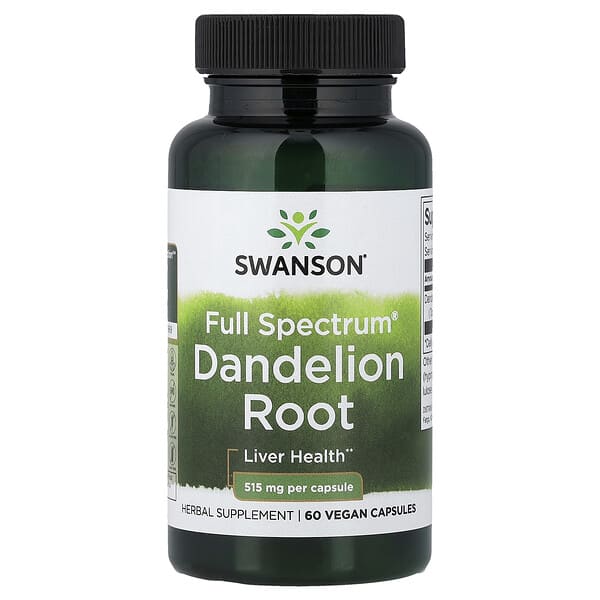 Swanson, Full Spectrum® Dandelion Root, 515 mg, 60 Vegan Capsules