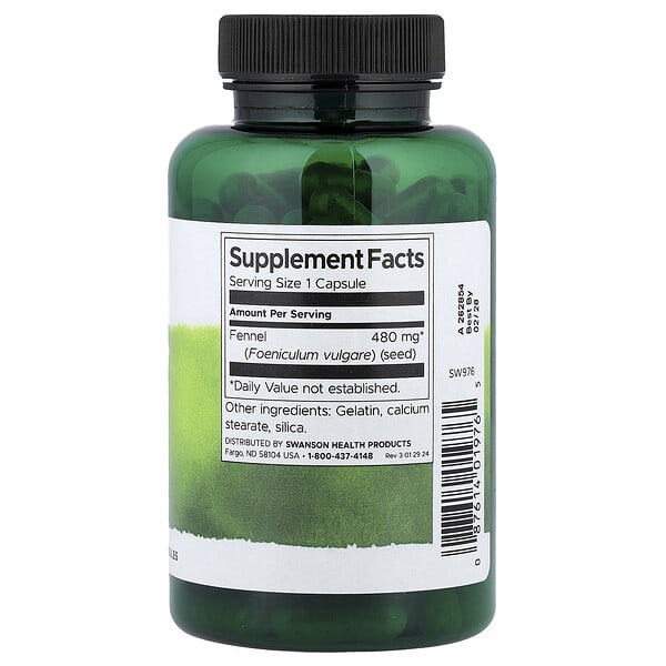 Swanson, Full Spectrum® Fennel Seed, 480 mg, 100 Capsules 2 Swanson, Full Spectrum® Fennel Seed, 480 mg, 100 Capsules - Ảnh 2