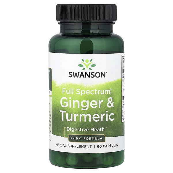 Swanson, Full Spectrum® Ginger & Turmeric, 60 Capsules