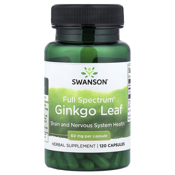 Swanson, Full Spectrum® Ginkgo Leaf, 60 mg, 120 Capsules