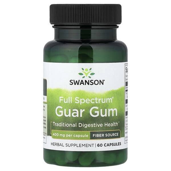 Swanson, Full Spectrum® Guar Gum, 400 mg, 60 Capsules