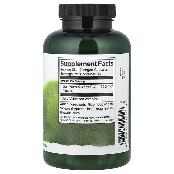 Alternative view of Swanson, Full Spectrum® Hops, 180 Vegan Capsules (310 mg per Capsule)
