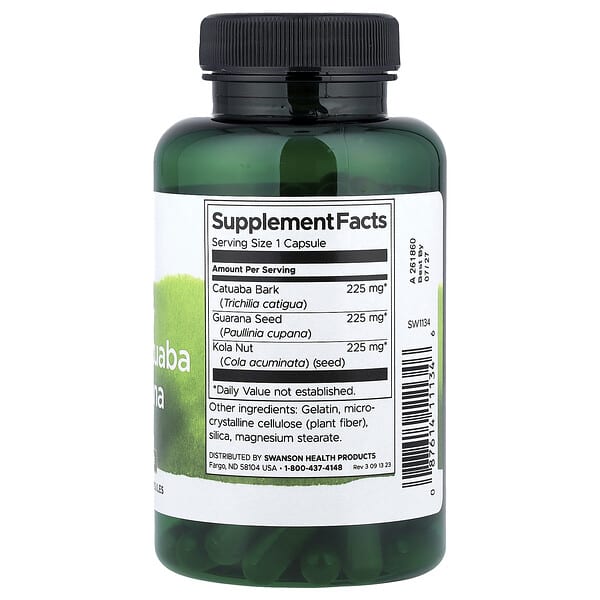 Alternative view of Swanson, Full Spectrum® Kola Nut, Catuaba and Guarana, 90 Capsules