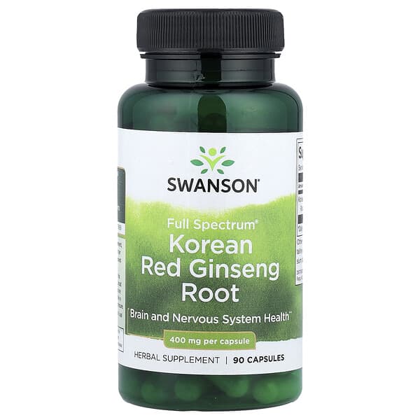 Swanson, Full Spectrum® Korean Red Ginseng Root, 400 mg, 90 Capsules