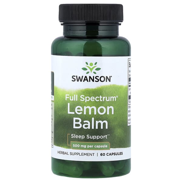 Swanson, Full Spectrum®, Lemon Balm, 500 mg, 60 Capsules