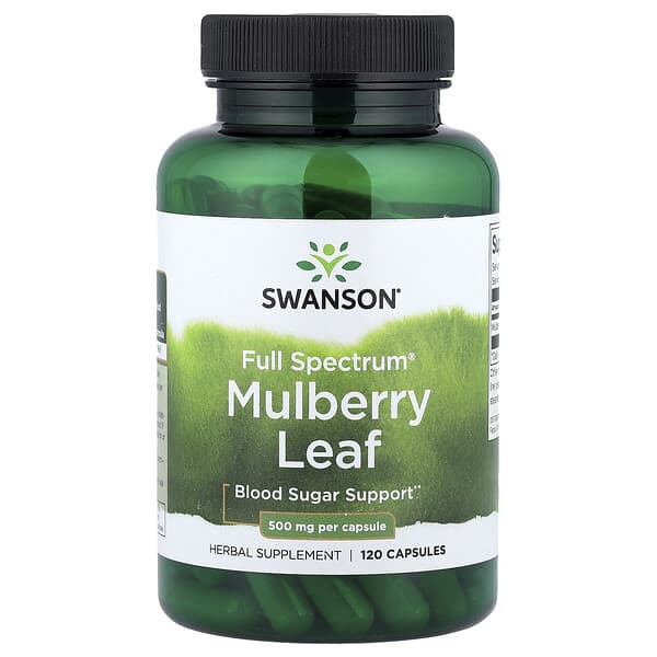 Swanson, Full Spectrum® Mulberry Leaf, 500 mg, 120 Capsules