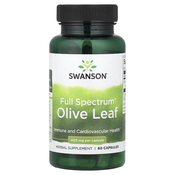 Swanson, Full Spectrum® Olive Leaf, 400 mg, 60 Capsules