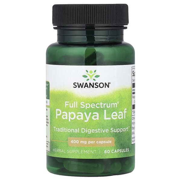 Swanson, Full Spectrum® Papaya Leaf, 400 mg, 60 Capsules 2 Swanson, Full Spectrum® Papaya Leaf, 400 mg, 60 Capsules