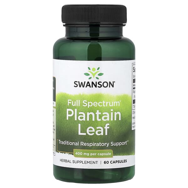 Swanson, Full Spectrum® Plantain Leaf, 400 mg, 60 Capsules