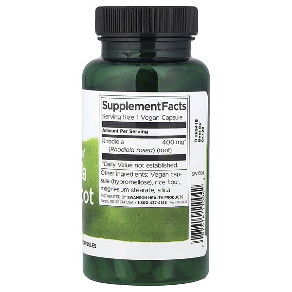 Alternative view of Swanson, Full Spectrum® Rhodiola Rosea Root, 400 mg, 100 Vegan Capsules