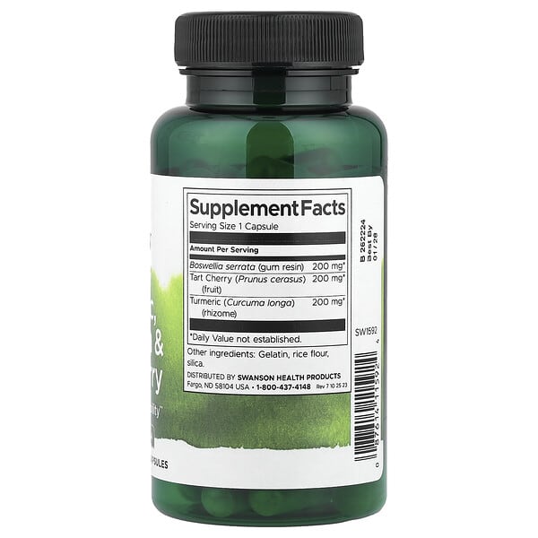 Alternative view of Swanson, Full Spectrum®, Turmeric, Boswellia & Tart Cherry, 60 Capsules