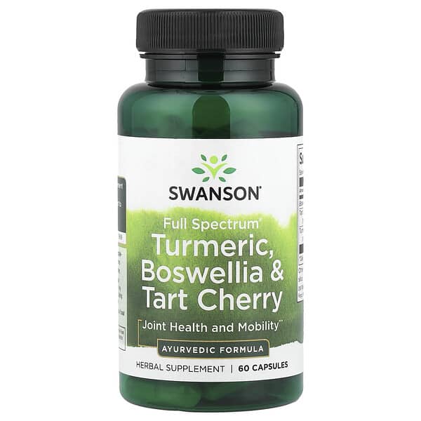 Swanson, Full Spectrum®, Turmeric, Boswellia & Tart Cherry, 60 Capsules