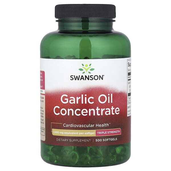 Swanson, Garlic Oil Concentrate, Triple Strength, 1,500 mg, 500 Softgels 5 Swanson, Garlic Oil Concentrate, Triple Strength, 1,500 mg, 500 Softgels