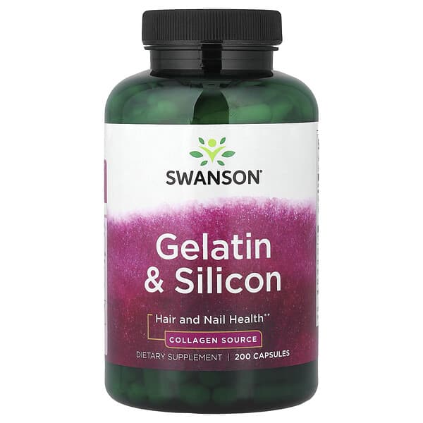 Swanson, Gelatin & Silicon, 200 Capsules