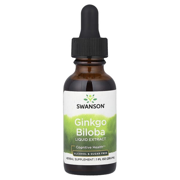 Swanson, Ginkgo Biloba Liquid Extract, Alcohol & Sugar Free, 1 fl oz (29.6 ml)