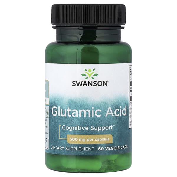 Swanson, Glutamic Acid, 500 mg, 60 Veggie Caps