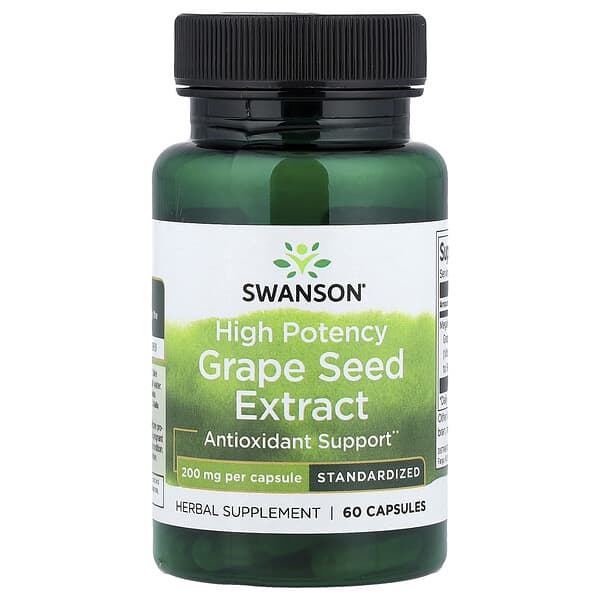 Swanson, Grape Seed Extract. High Potency, 200 mg, 60 Capsules