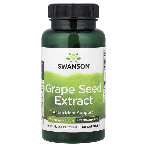 Swanson, Grape Seed Extract, Standardized, 500 mg, 60 Capsules
