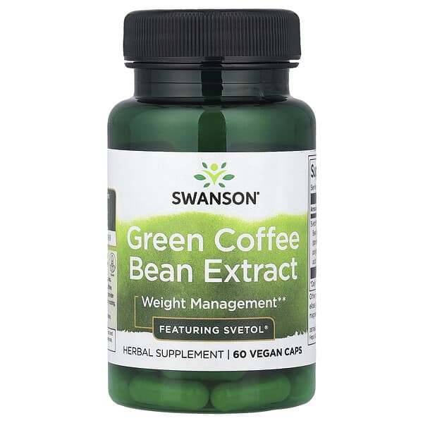 Swanson, Green Coffee Bean Extract, 60 Vegan Caps (200 mg per Cap)