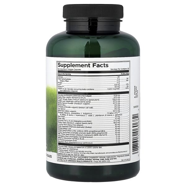 Alternative view of Swanson, Green Max, 180 Veggie Capsules