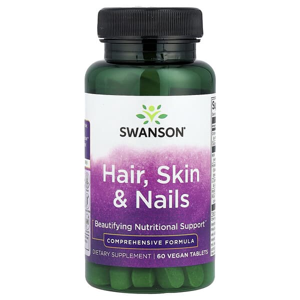 Swanson, Hair, Skin & Nails, 60 Vegan Tablets