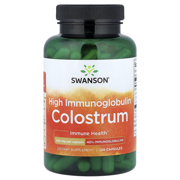 Swanson, High Immunoglobulin Colostrum, 120 Capsules (500 mg per Capsule)