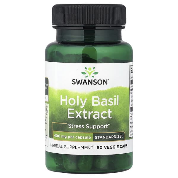 Swanson, Holy Basil Extract, Standardized, 400 mg, 60 Veggie Caps