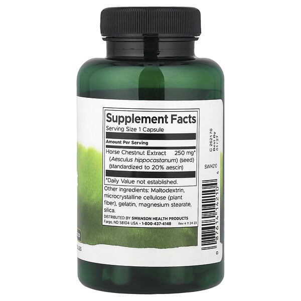 Alternative view of Swanson, Horse Chestnut Extract, 250 mg, 120 Capsules