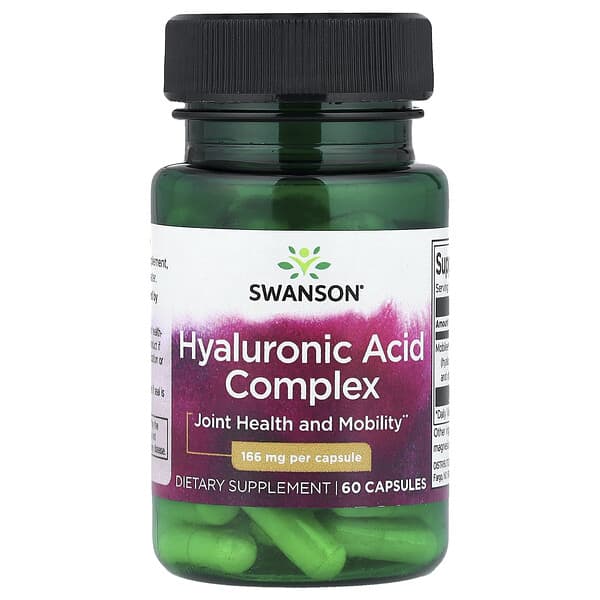 Swanson, Hyaluronic Acid Complex, 166 mg, 60 Capsules