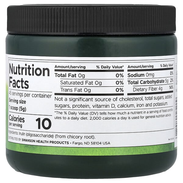 Alternative view of Swanson, Inulin, Prebiotic Soluble Fiber, 8 oz (227 g)