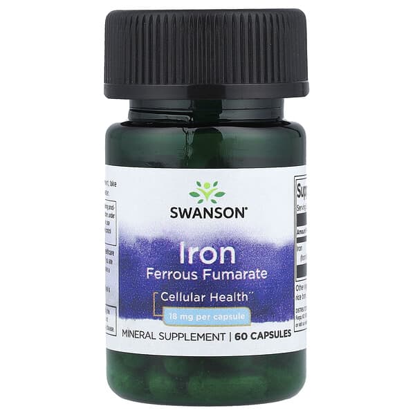 Swanson, Iron Ferrous Fumarate, 18 mg, 60 Capsules